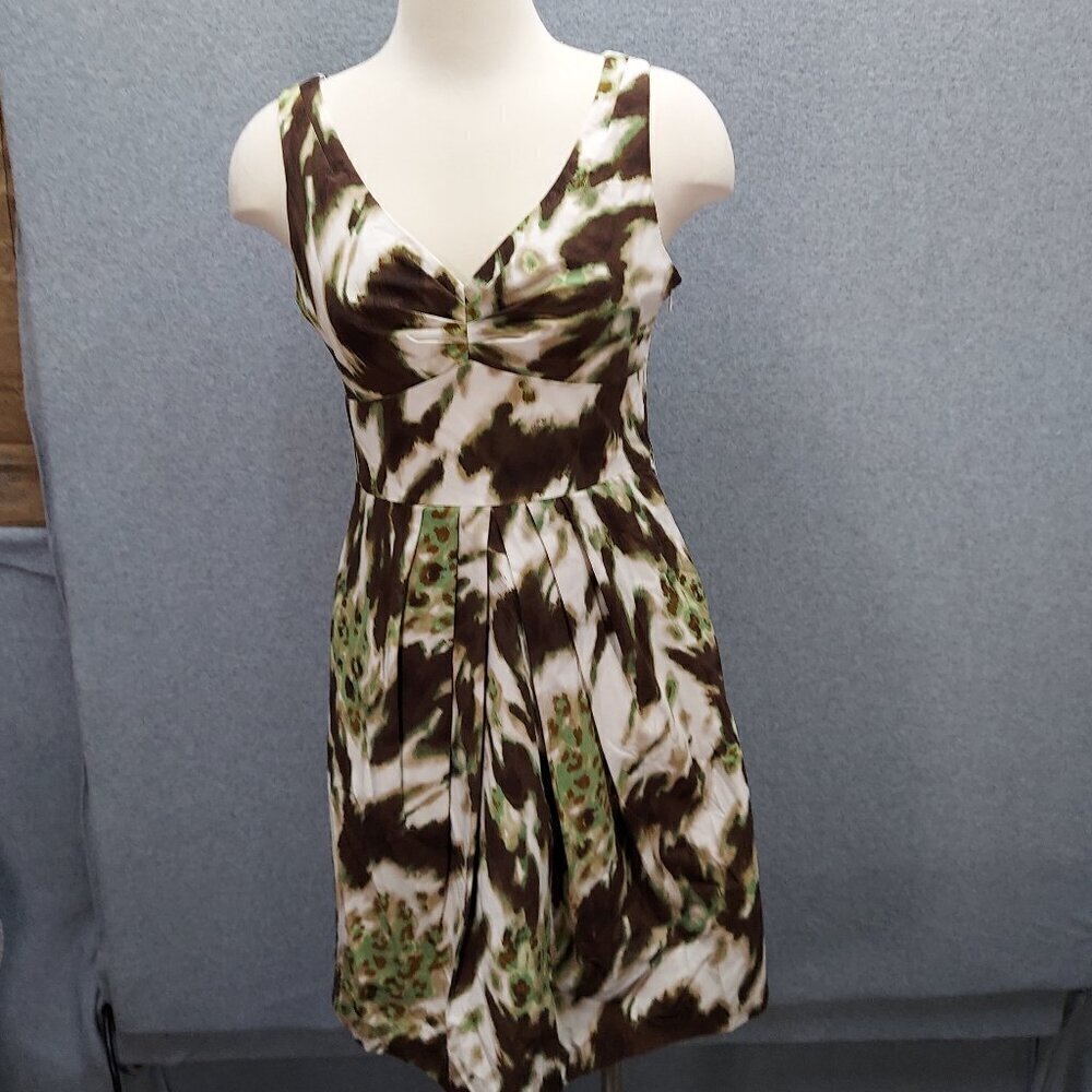 Banana Republic Womens Petite Dress Multicolor Camouflage Pattern Sleeveless V-N